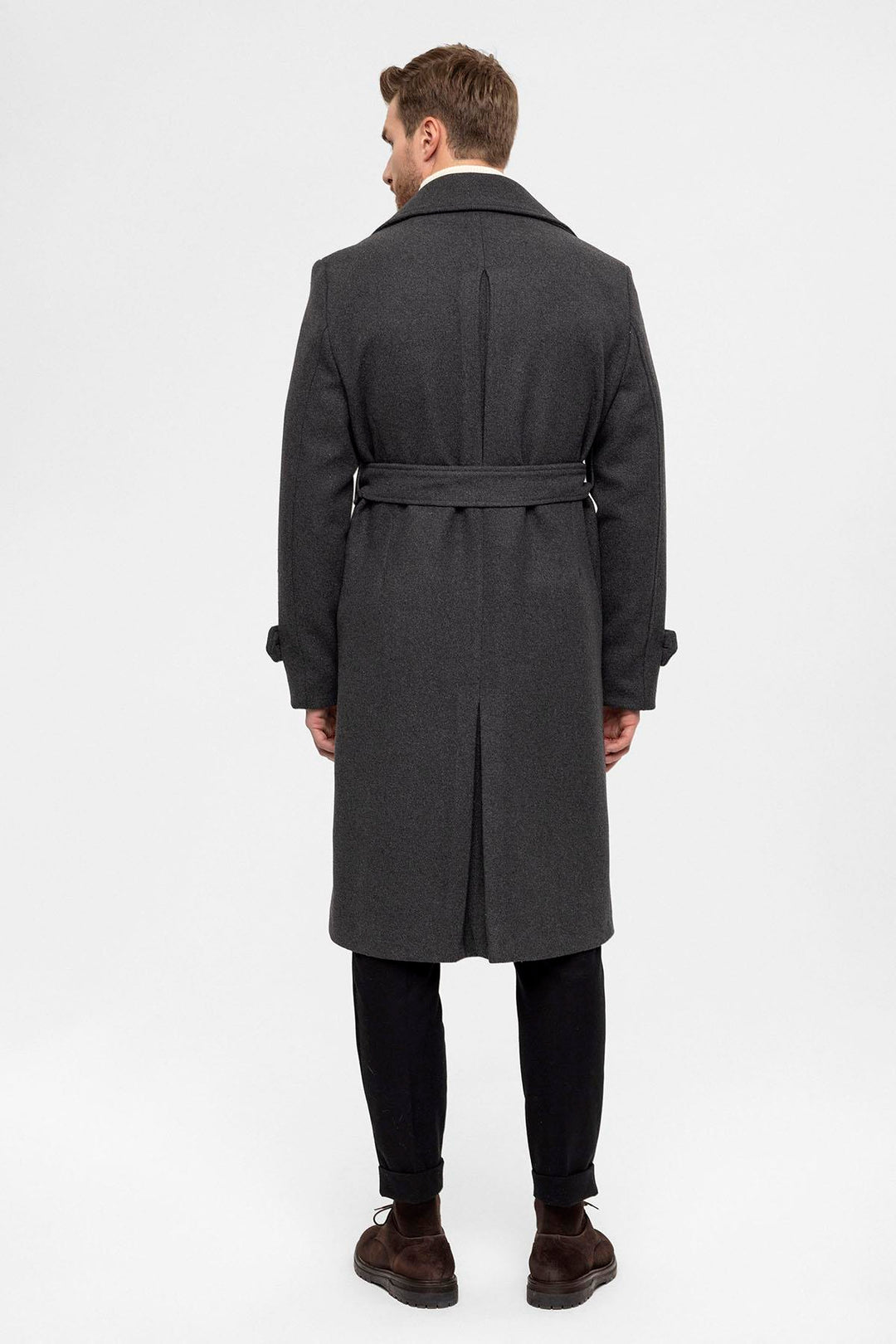 ANT Double Breasted Closure Belt Men's Coat - Springfield