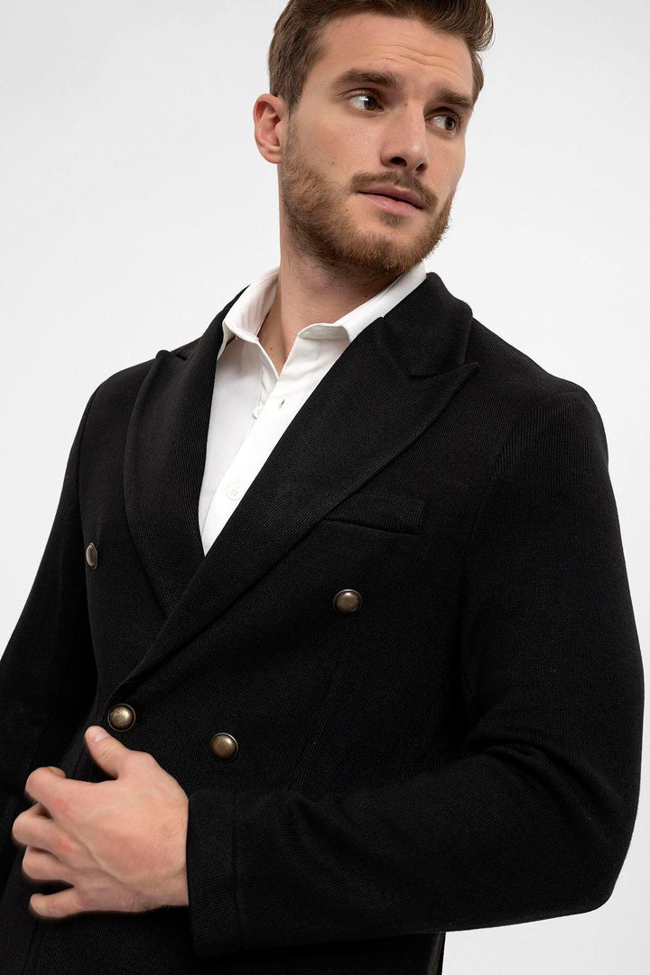 ANT Double-Breasted Knitwear Men's Blazer Jacket - Pryluky