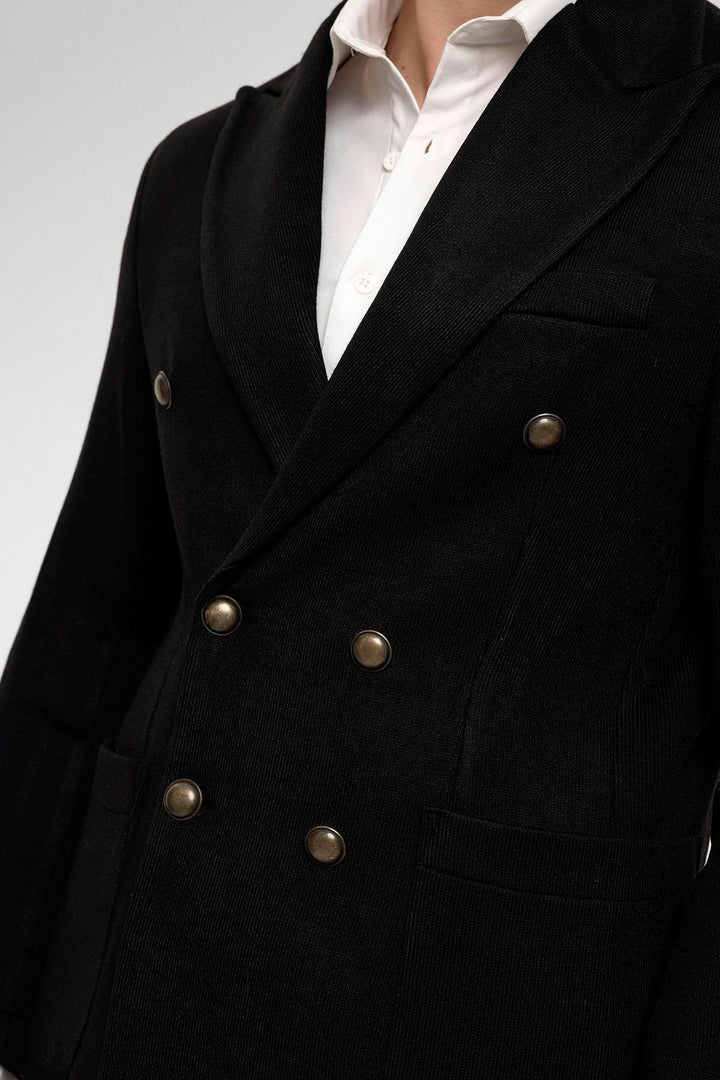ANT Double-Breasted Knitwear Men's Blazer Jacket - Pryluky