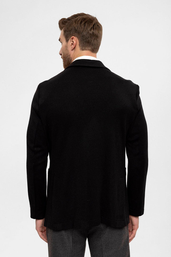 ANT Double-Breasted Knitwear Men's Blazer Jacket - Pryluky