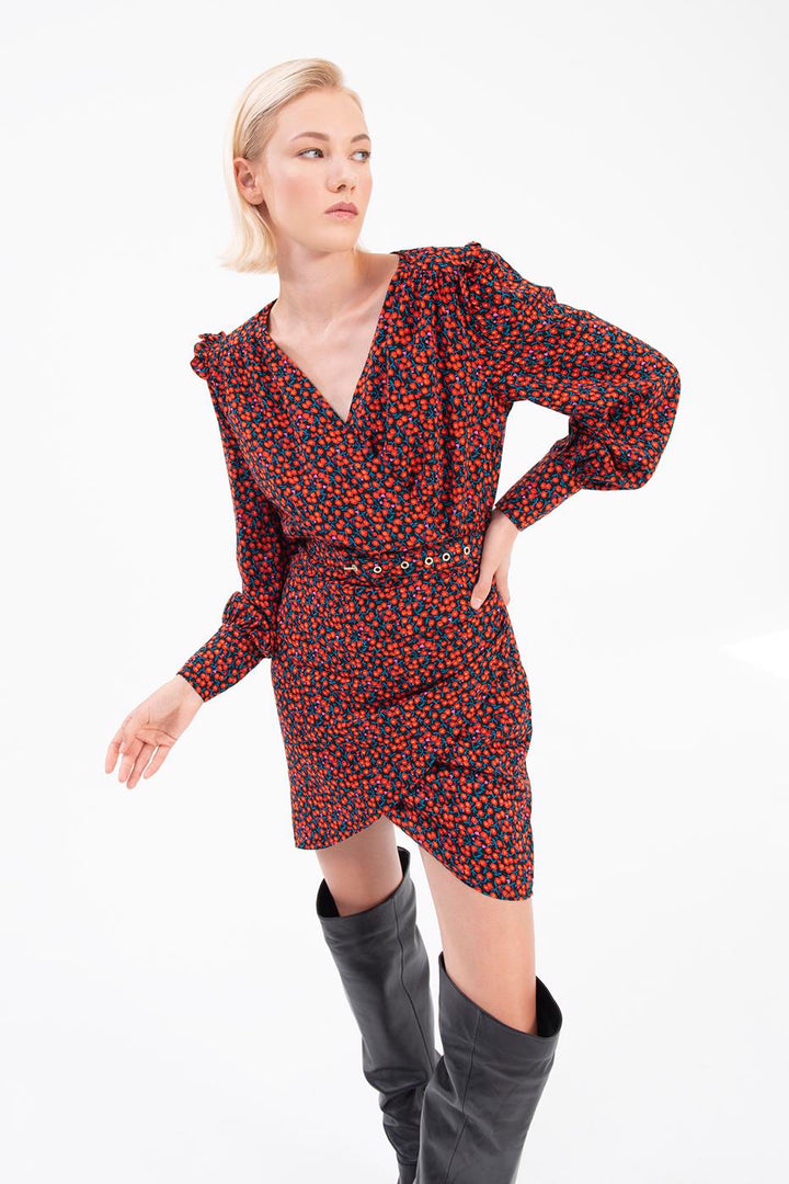 BSL Women Double-breasted Balloon Sleeve Mini Dress - West Bromwich