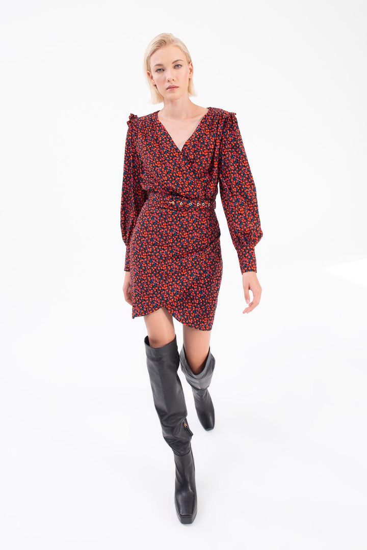 BSL Women Double-breasted Balloon Sleeve Mini Dress - West Bromwich