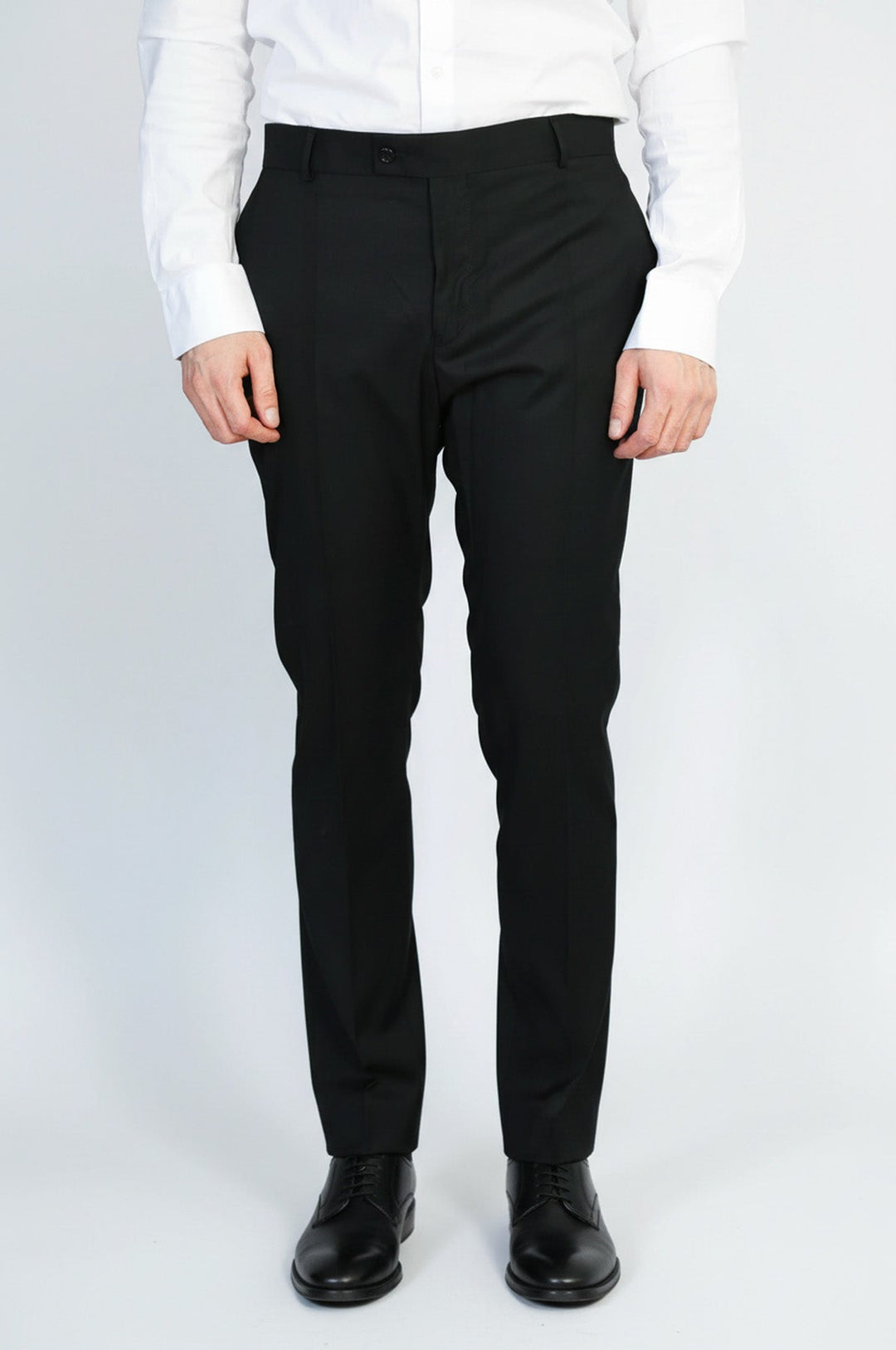 WSS Slim Fit Plain Black Classic Men's Trousers –  - Wunstorf