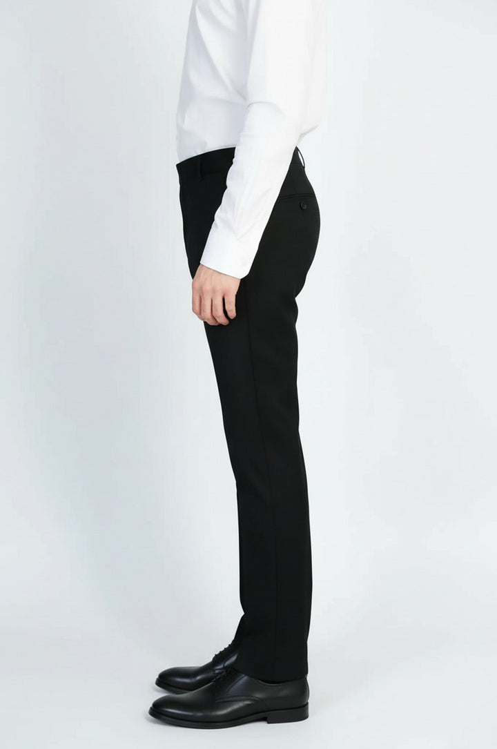 WSS Slim Fit Plain Black Classic Men's Trousers –  - Wunstorf