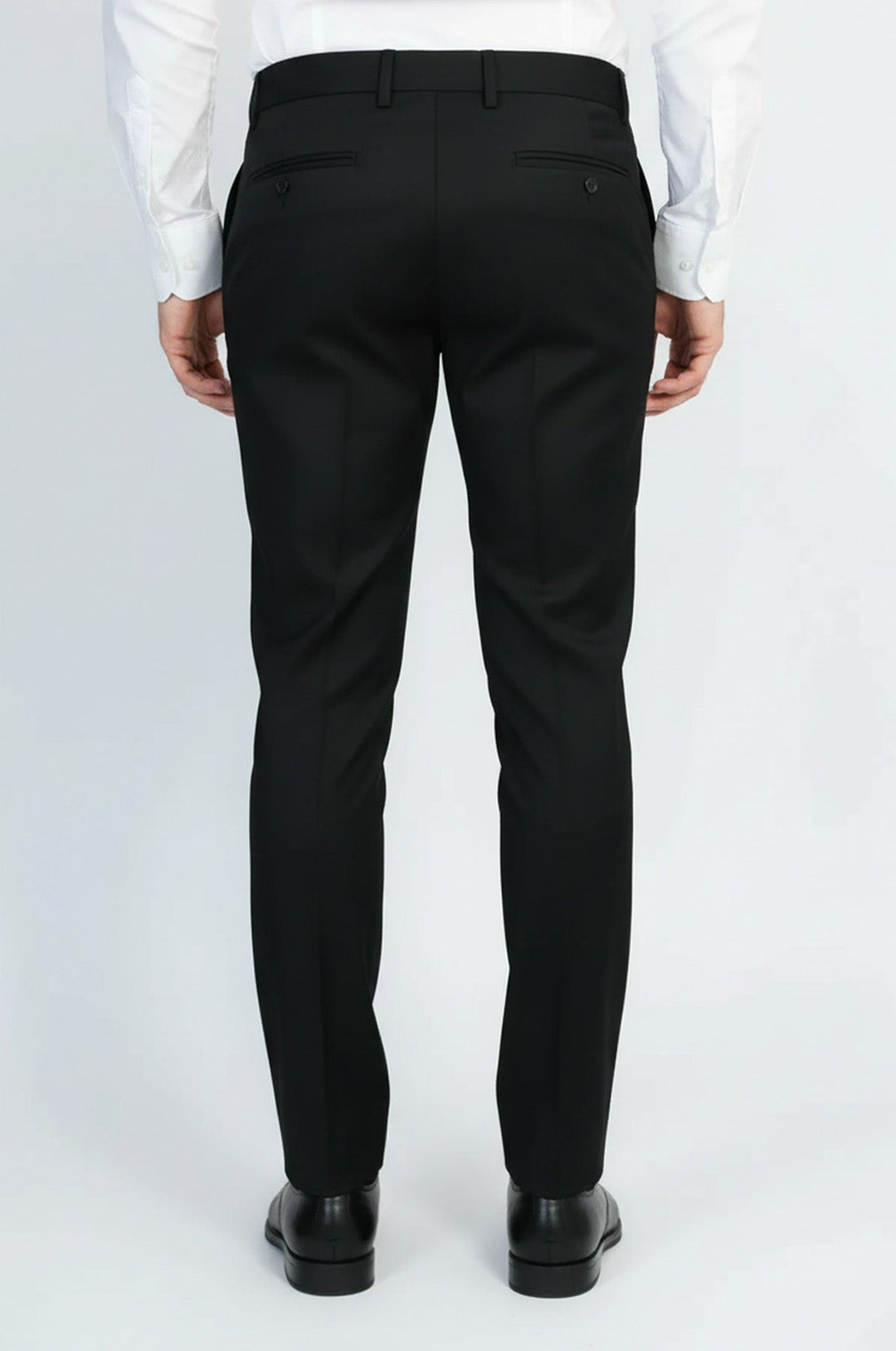 WSS Slim Fit Plain Black Classic Men's Trousers –  - Wunstorf