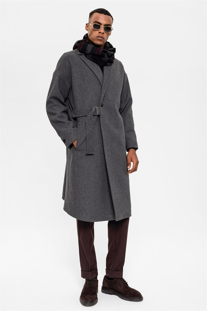 ANT Belted Oversize Men's Coat - Chalkída