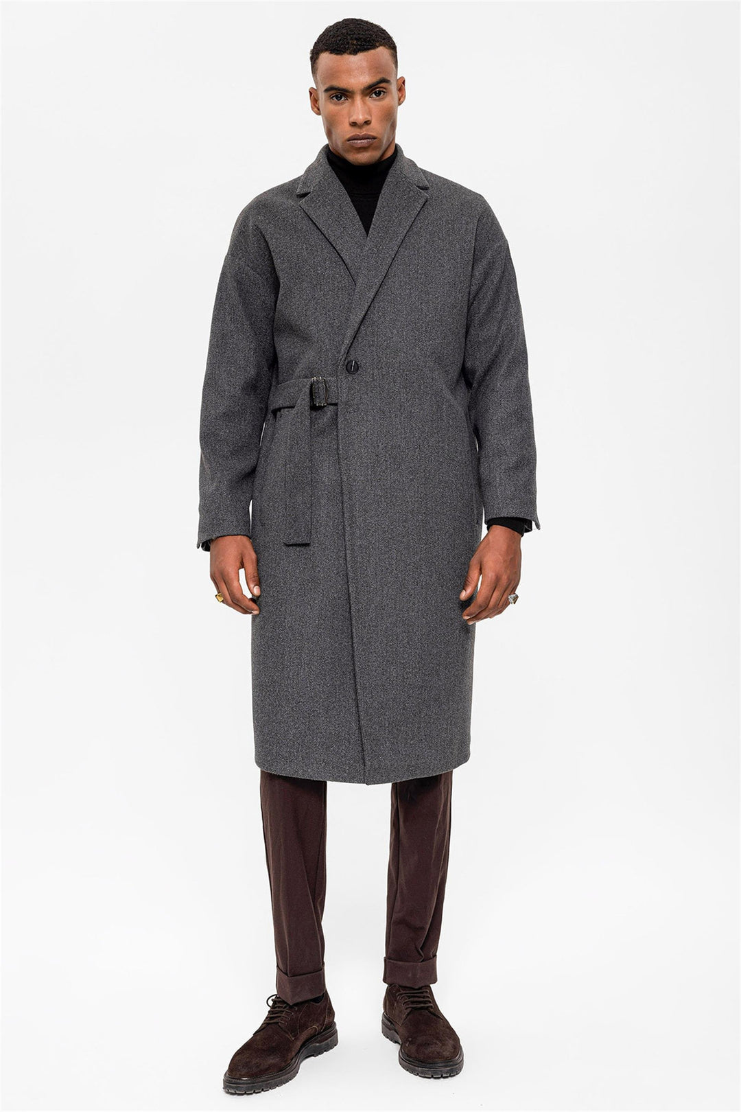 ANT Belted Oversize Men's Coat - Chalkída