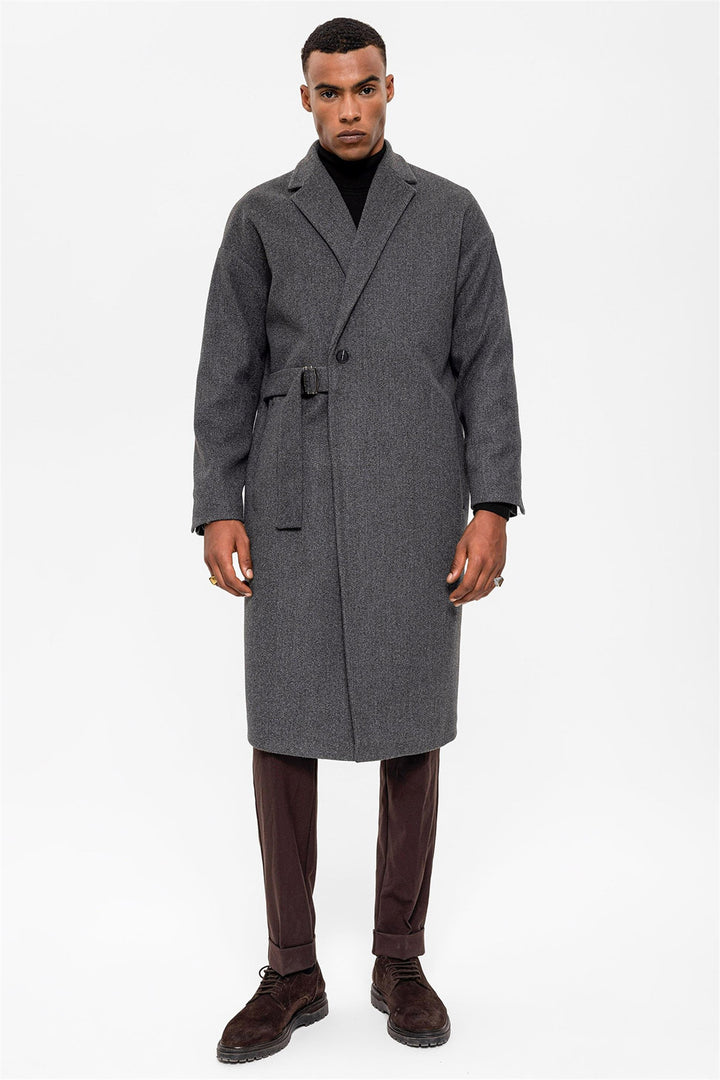 ANT Belted Oversize Men's Coat - Chalkída