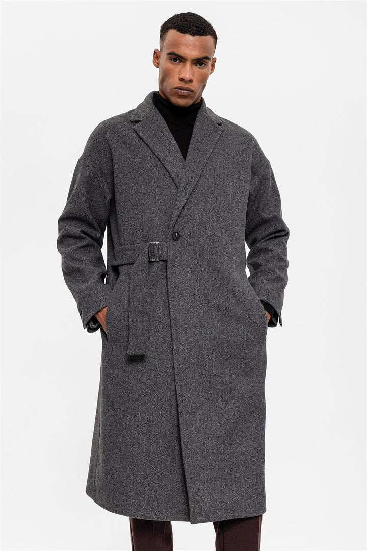 ANT Belted Oversize Men's Coat - Chalkída