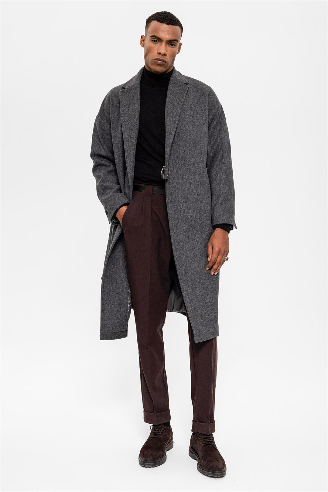 ANT Belted Oversize Men's Coat - Chalkída