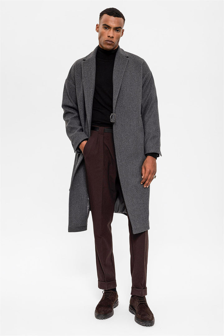 ANT Belted Oversize Men's Coat - Chalkída