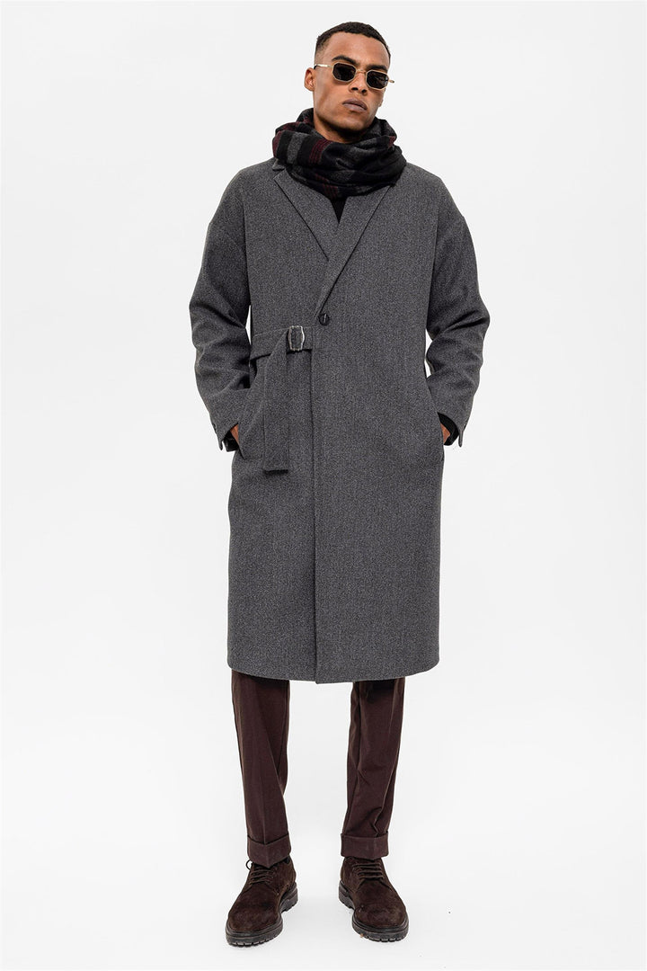 ANT Belted Oversize Men's Coat - Chalkída