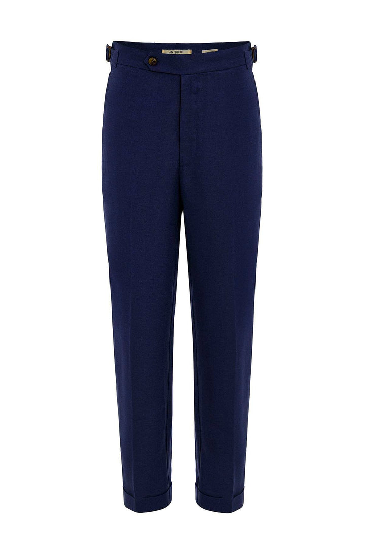 ANT Antioch Blue 100% Linen Italian Cut Men's Trousers - Albi