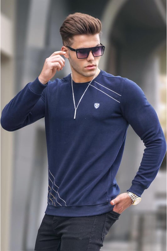 MDX Navy Basic Bicycle Neck Sweater 5965 - Vitsyebsk