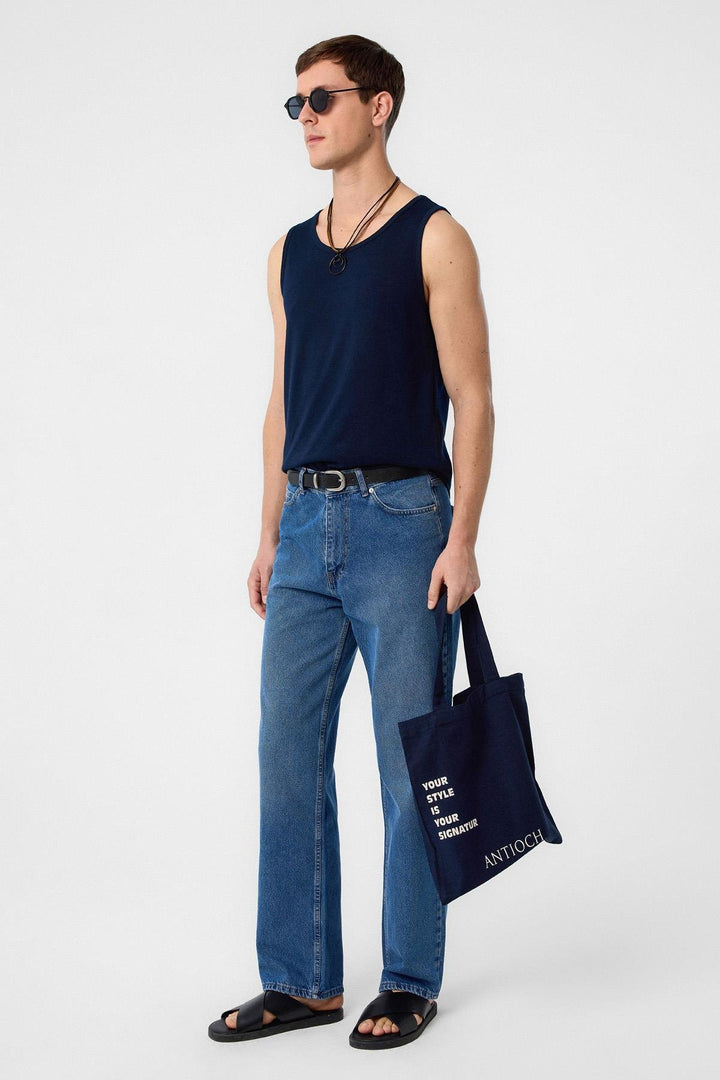 ANT Antioch Blue Basic Men's Tank Top - Kateríni