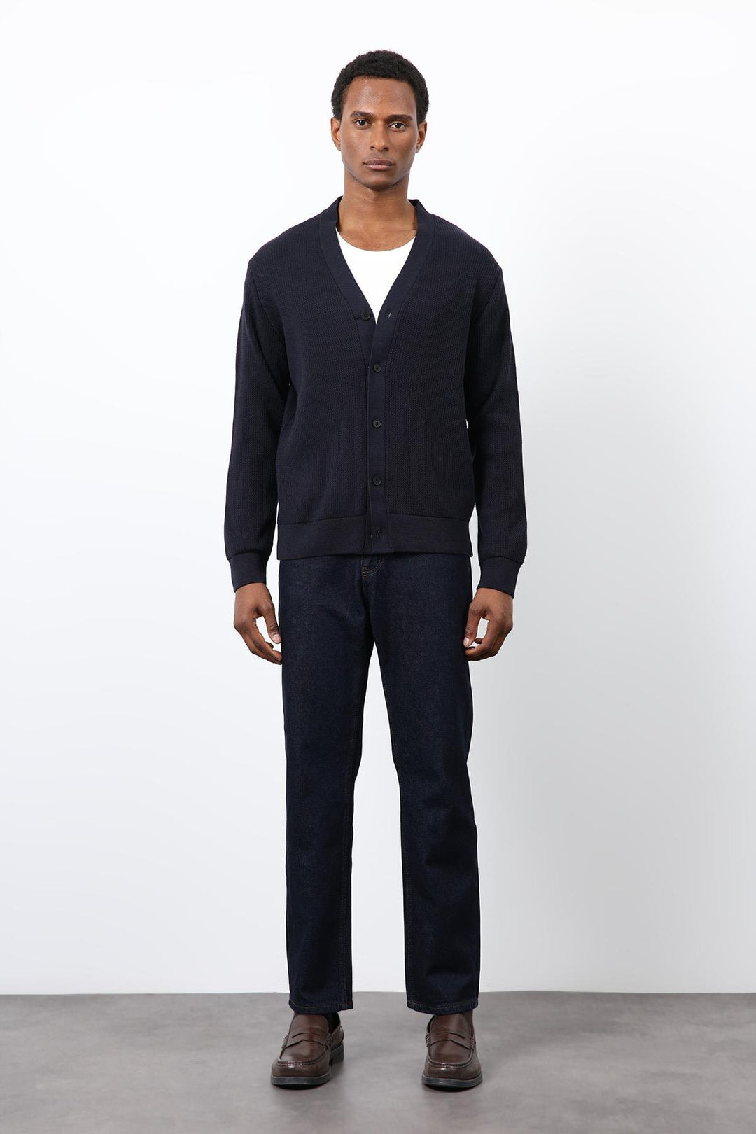 ANT Antioch Navy Blue Basic Men's Cardigan - Thionville