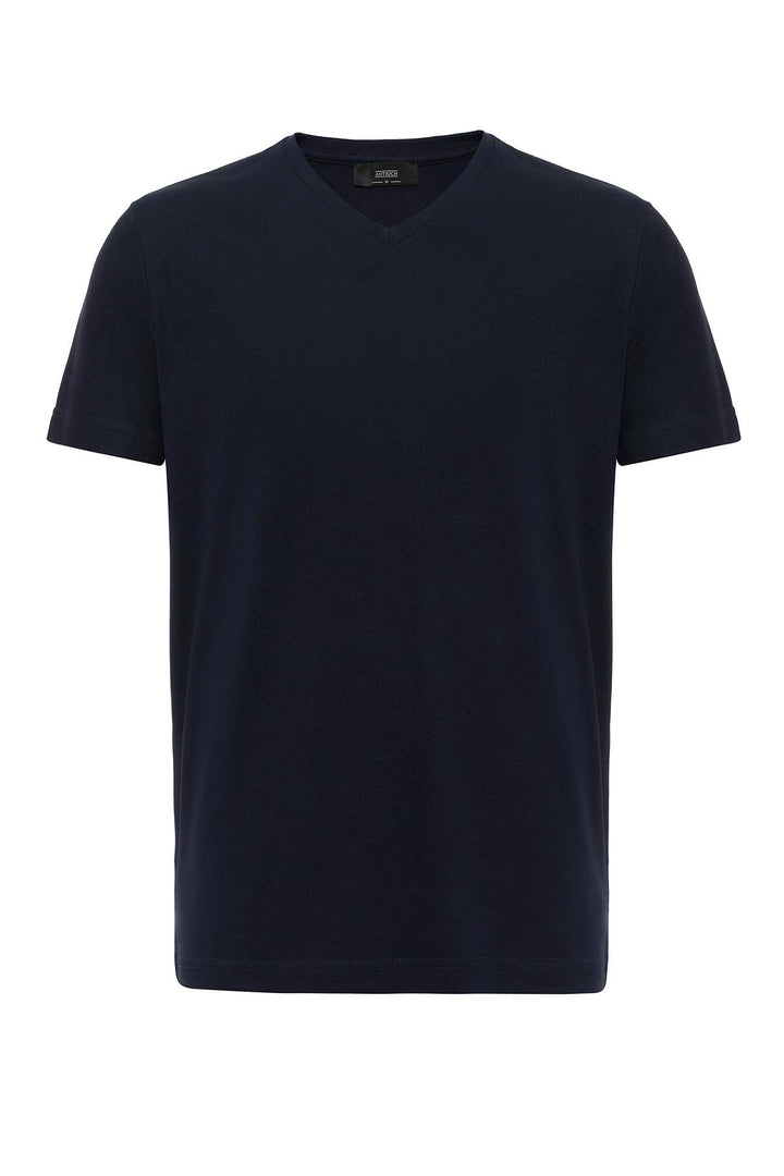 ANT Antioch Navy Blue Basic V-Neck Men's T-Shirt - Troyes