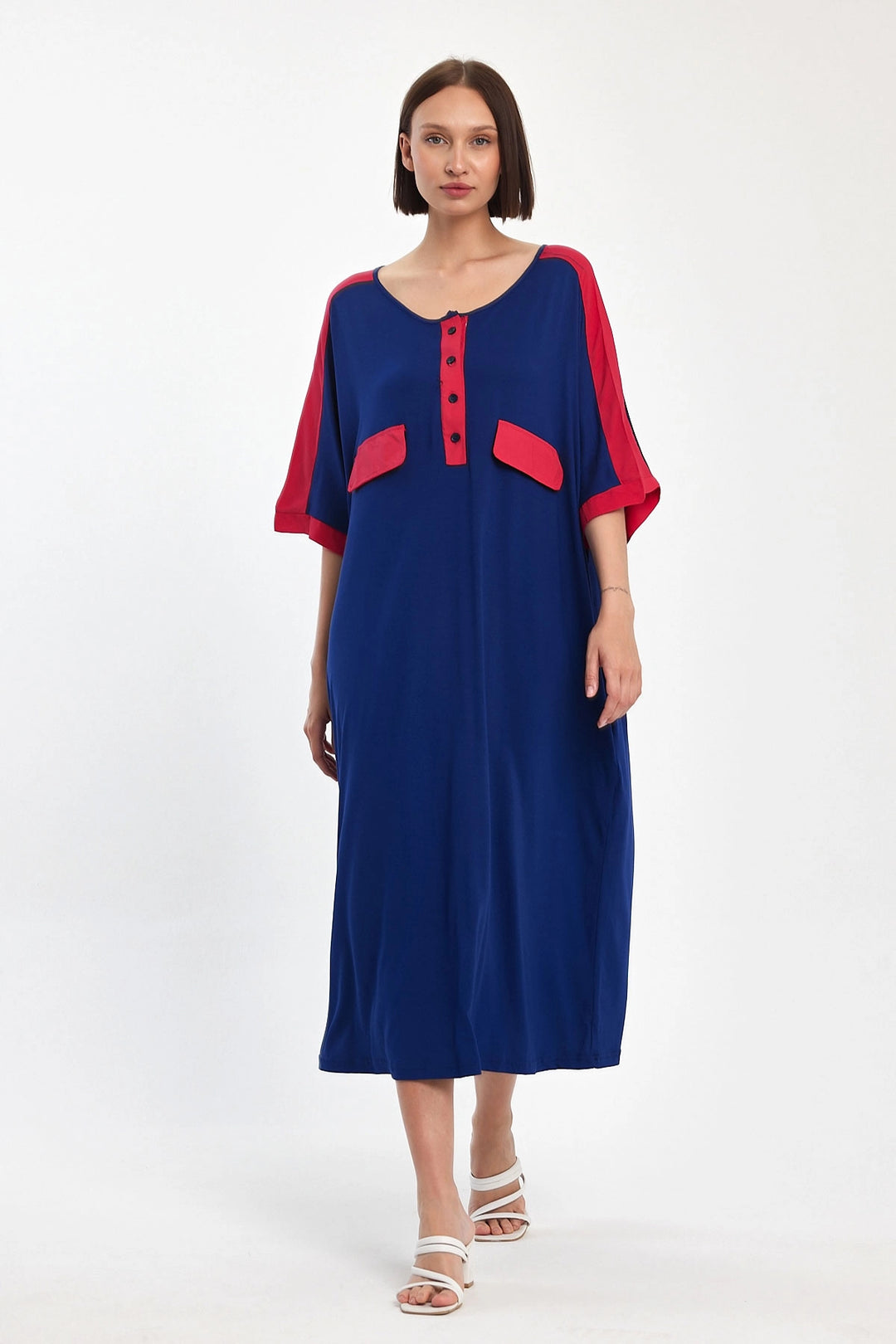 Maxi Boy Navy Printed Woven Viscose Dress BCVL-251066 - Klaipėda