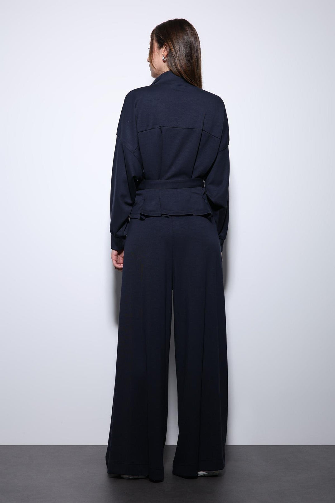 ANT Antioch Navy Blue Belted Wide Leg Pantsuit - Pärnu