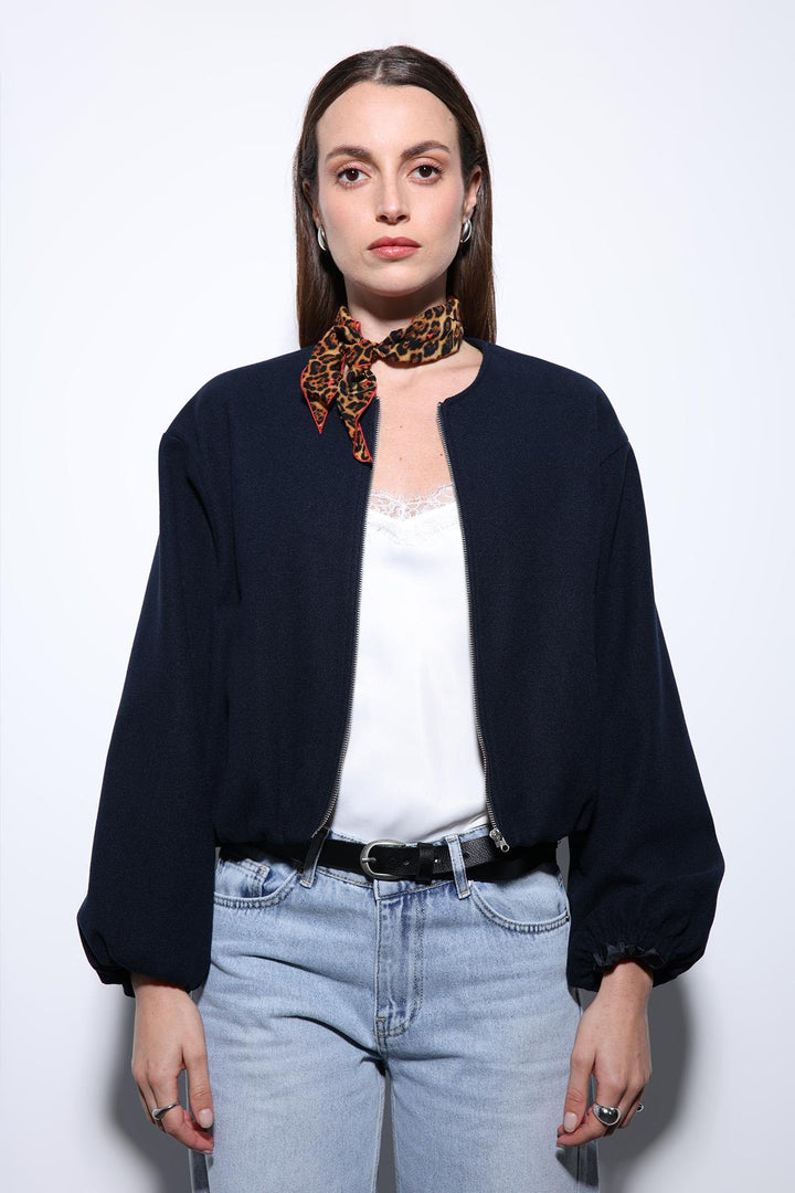 ANT Antioch Blue Elastic Waist Crop Women's Jacket - Zacatepec