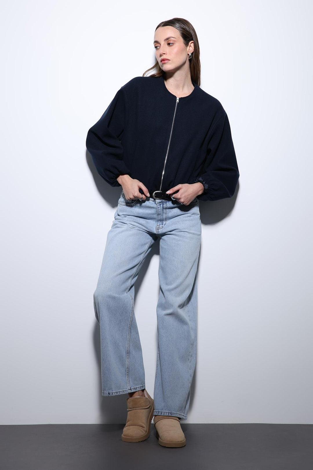 ANT Antioch Blue Elastic Waist Crop Women's Jacket - Zacatepec