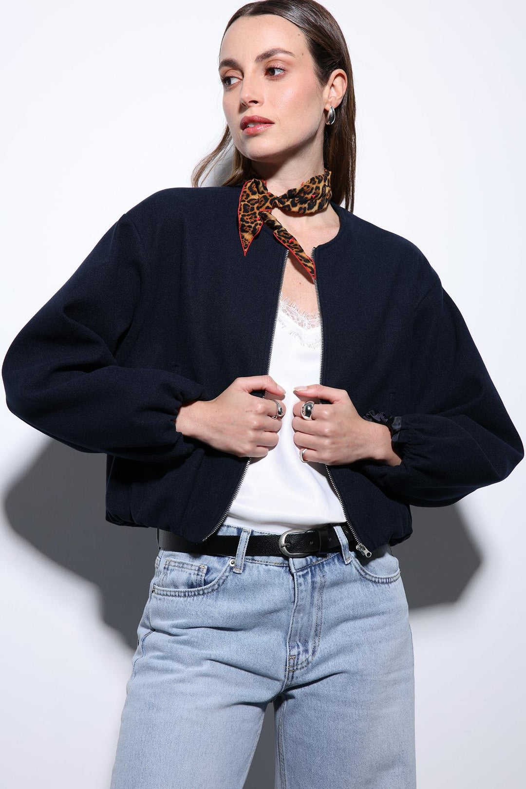 ANT Antioch Blue Elastic Waist Crop Women's Jacket - Zacatepec