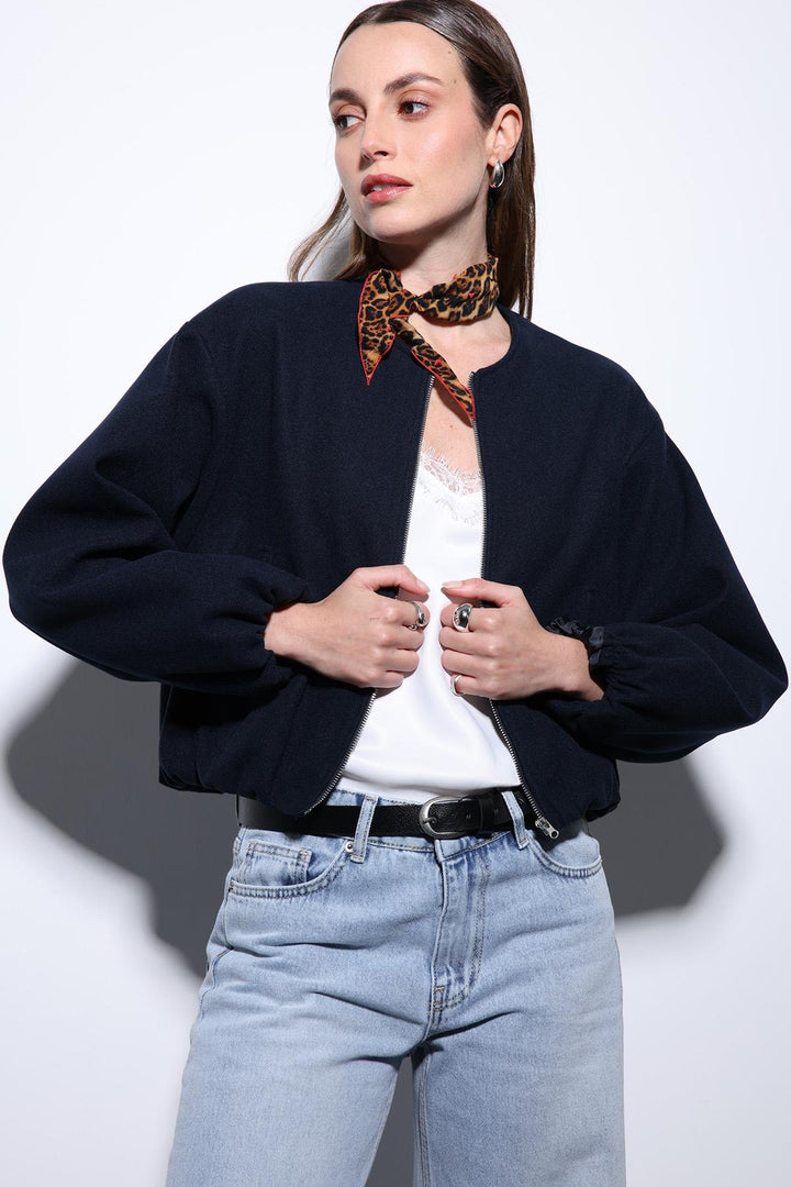 ANT Antioch Blue Elastic Waist Crop Women's Jacket - Zacatepec