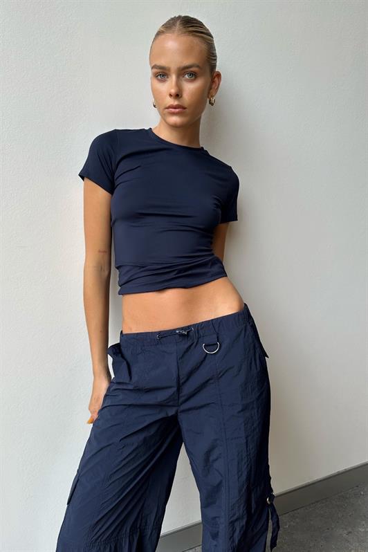 MDX Navy Blue Bicycle Collar Basic Women's T-Shirt MG1725 - Oak Creek