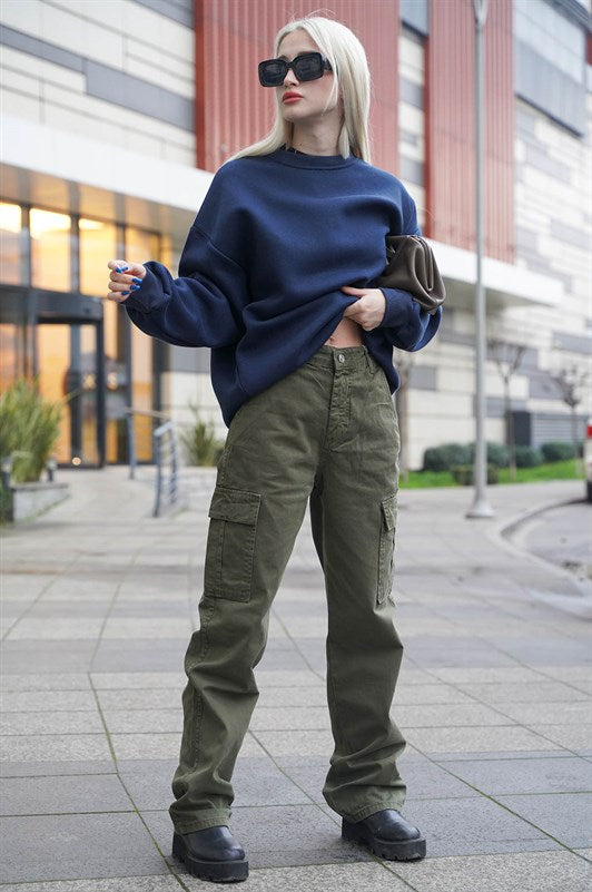 MDX Navy Blue Bicycle Collar Basic Sweatshirt MG1559 - Gronau