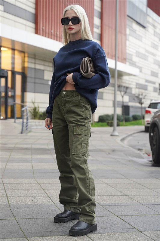 MDX Navy Blue Bicycle Collar Basic Sweatshirt MG1559 - Gronau