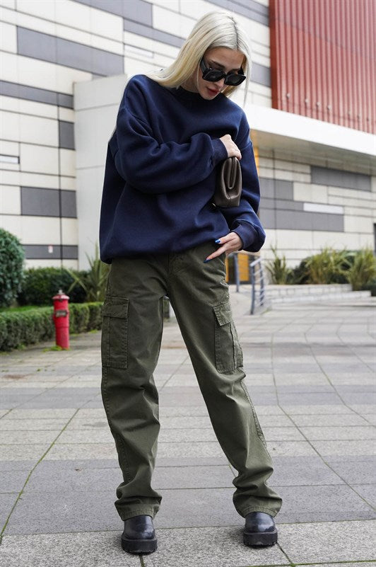 MDX Navy Blue Bicycle Collar Basic Sweatshirt MG1559 - Gronau
