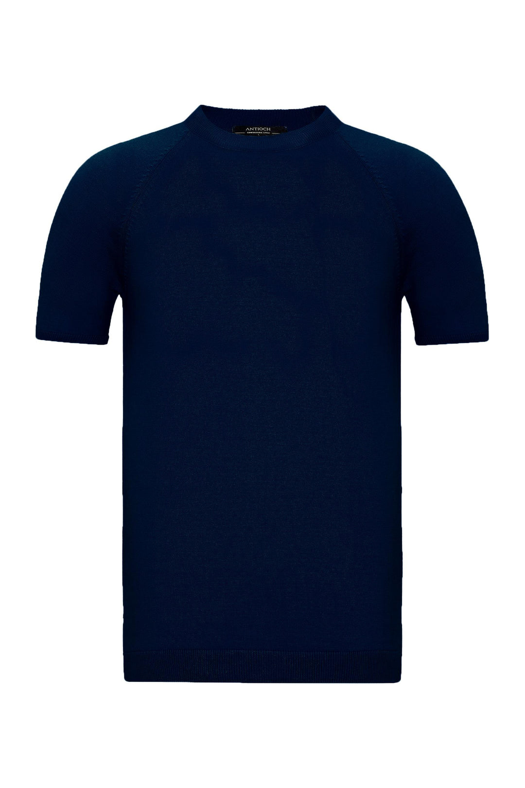 ANT Antioch Navy Blue Bicycle Collar Slim Fit Men's Knit T-Shirt - Council Bluffs