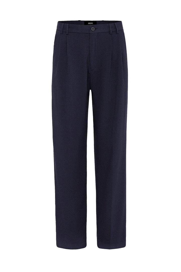 ANT Antioch Lacivert Çift Pileli Baggy Fit Erkek Pantolon - Choisy-le-Roi