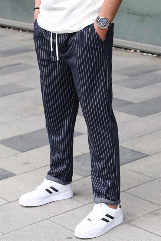 MDX Navy Striped Men's Regular Fit Sweatpants 6511 - North Bethesda