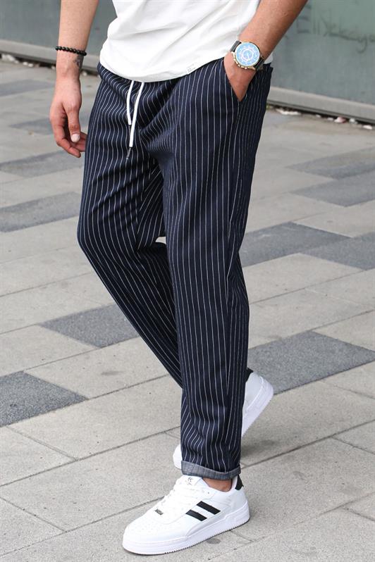 MDX Navy Striped Men's Regular Fit Sweatpants 6511 - North Bethesda