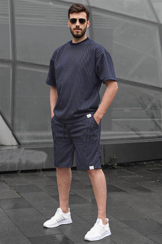 MDX Navy Striped Men's Shorts Suit 6398 - Bautzen