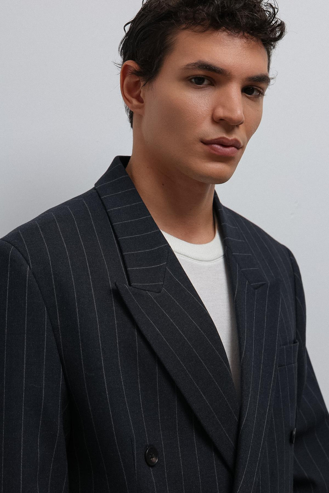 ANT Antioch Navy Striped Double-Breasted Men's Blazer Jacket - Erkrath