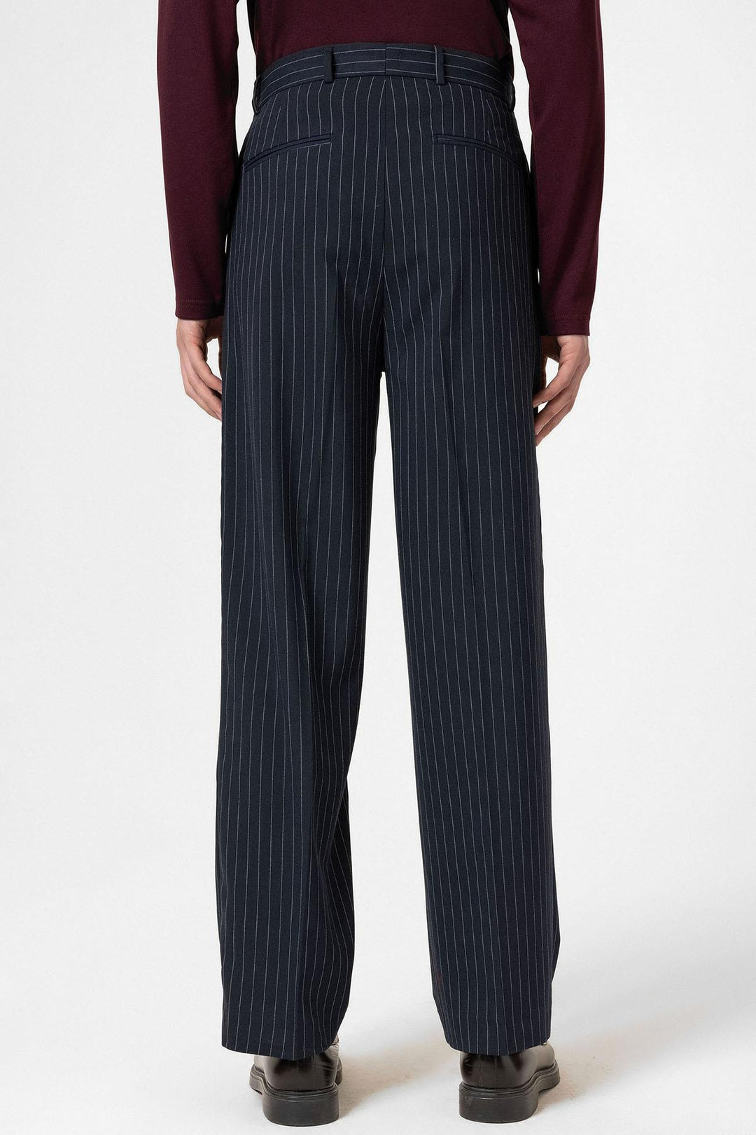 ANT Antioch Lacivert Çizgili Relaxed Fit Erkek Pantolon - Wagga Wagga