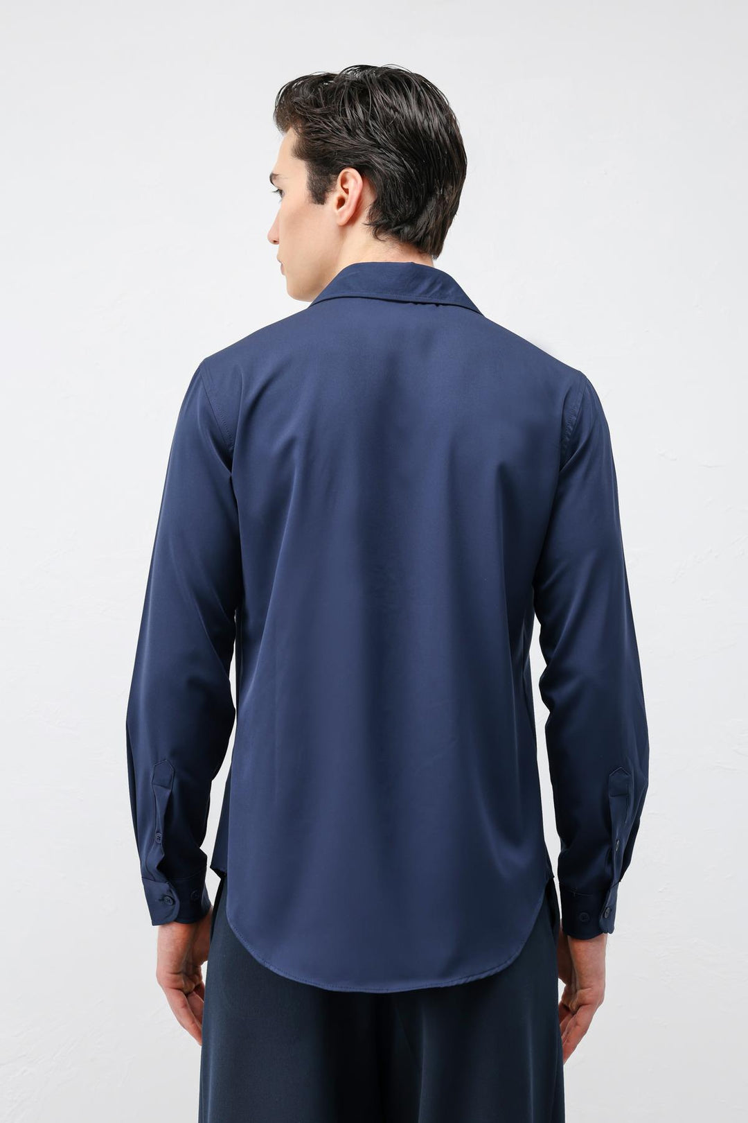 ANT Antioch Lacivert Comfort Slim Erkek Gömlek - Roubaix