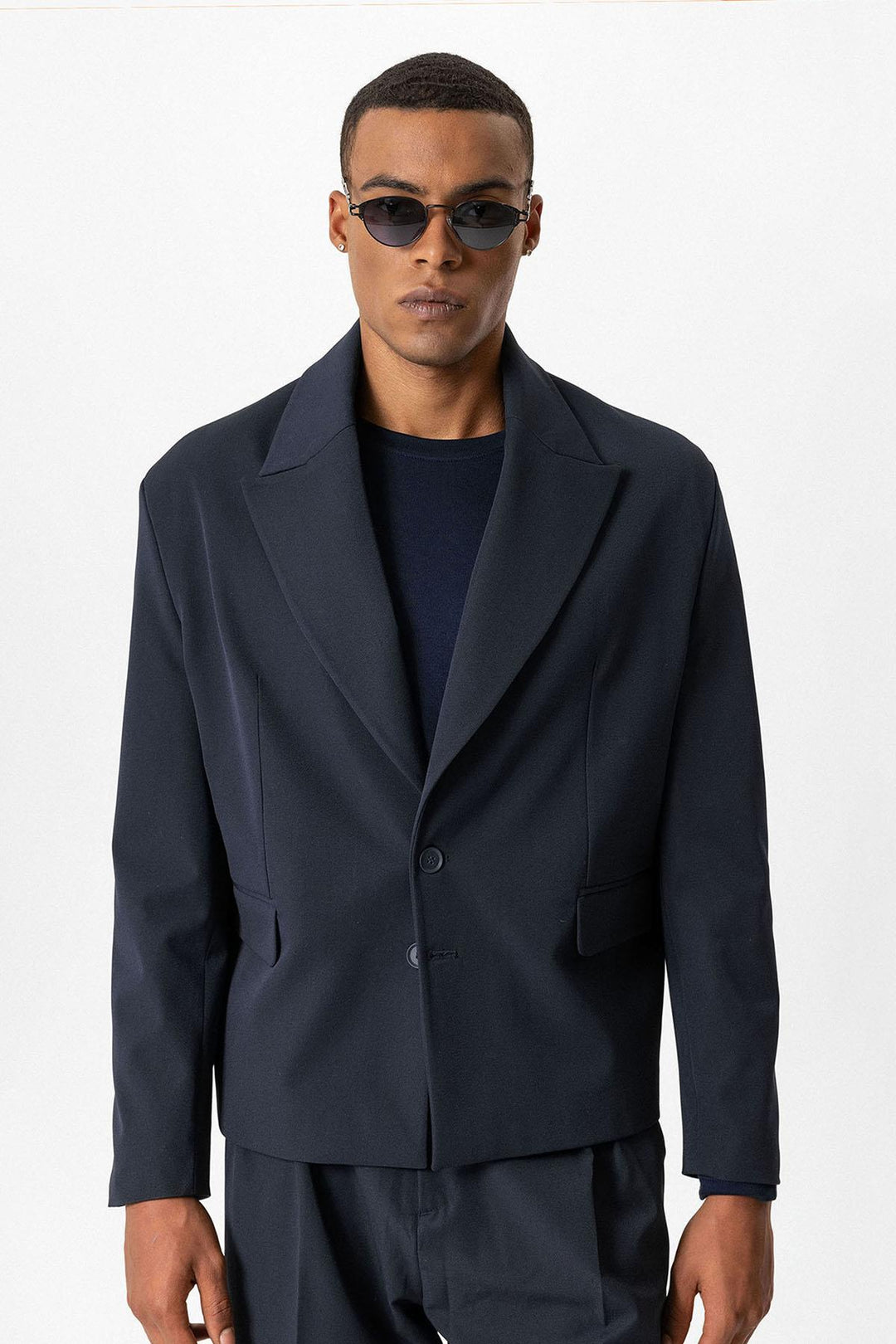 ANT Antioch Lacivert Crop Fit Erkek Blazer Ceket - Alkmaar