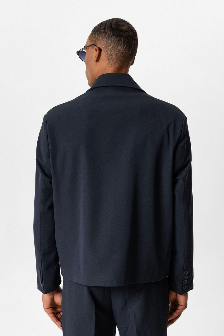 ANT Antioch Lacivert Crop Fit Erkek Blazer Ceket - Alkmaar