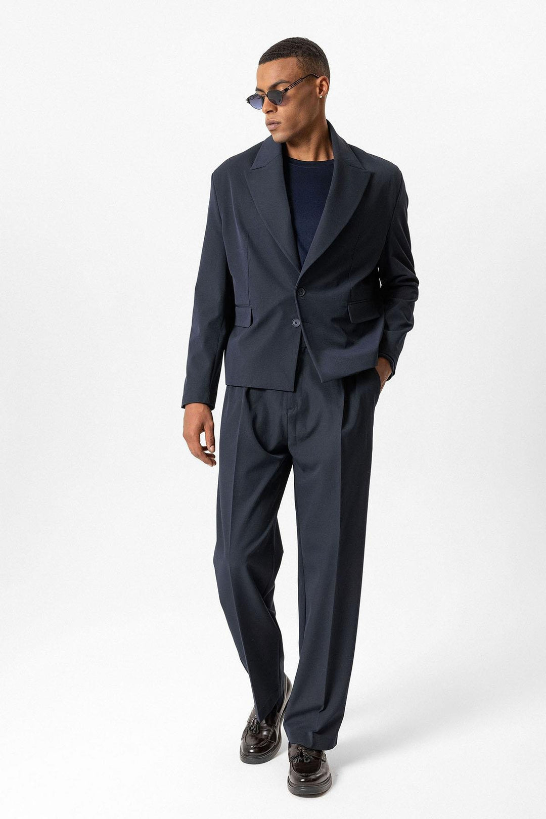 ANT Antioch Lacivert Crop Fit Erkek Blazer Ceket - Alkmaar