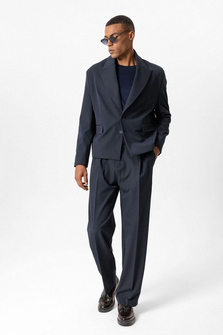 ANT Antioch Lacivert Crop Fit Erkek Blazer Ceket - Alkmaar