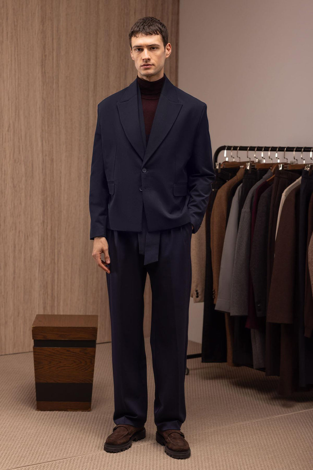 ANT Antioch Lacivert Crop Fit Erkek Blazer Ceket - Alkmaar