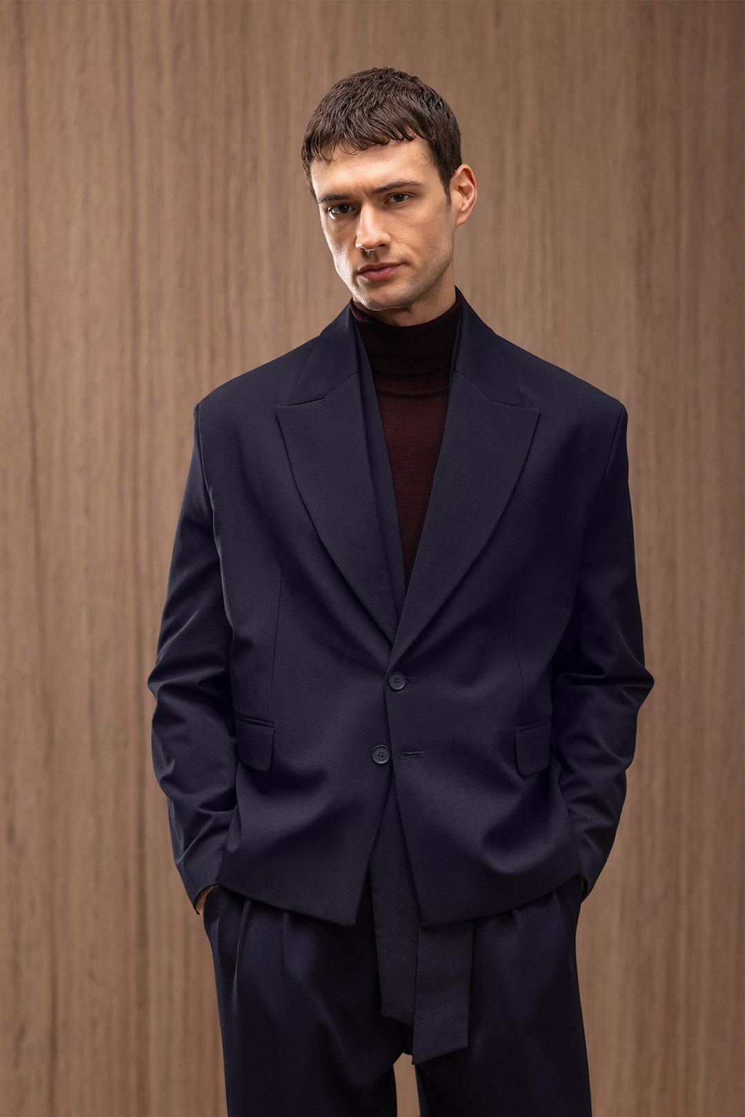 ANT Antioch Lacivert Crop Fit Erkek Blazer Ceket - Alkmaar