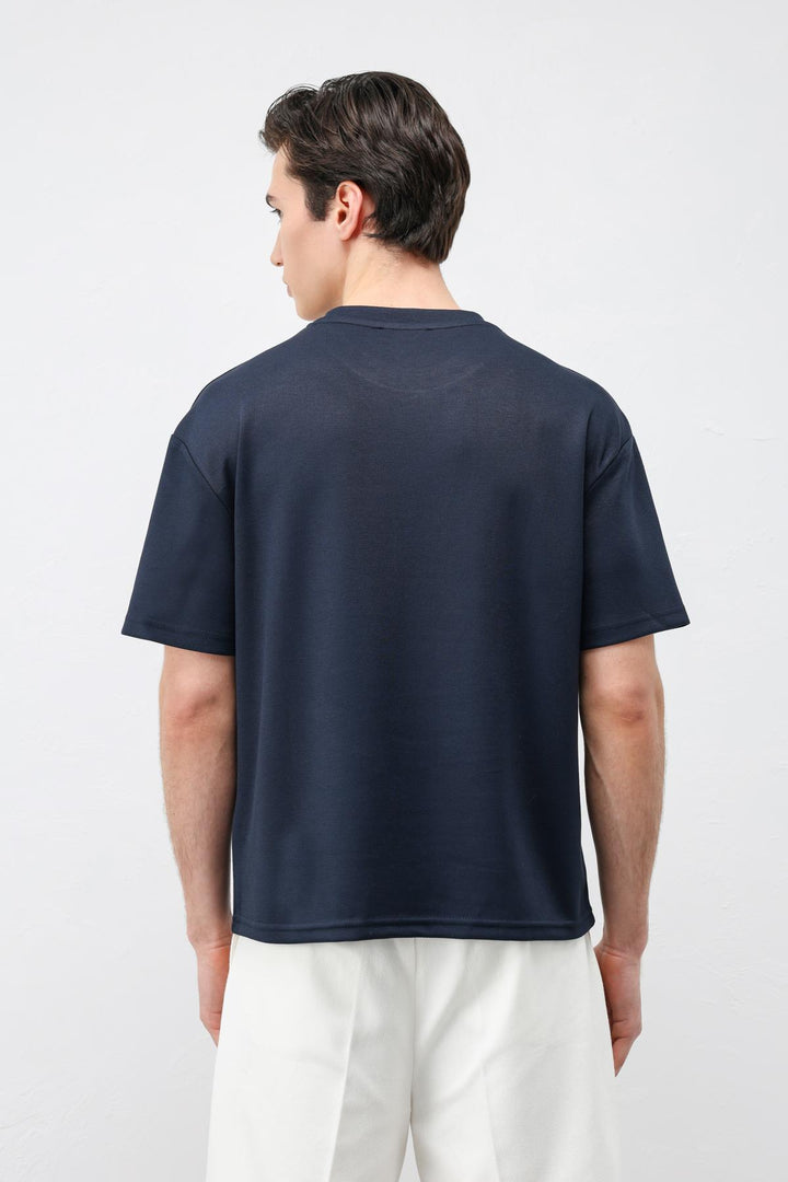 ANT Antioch Lacivert Crop Fit Erkek T-Shirt - Bagheria