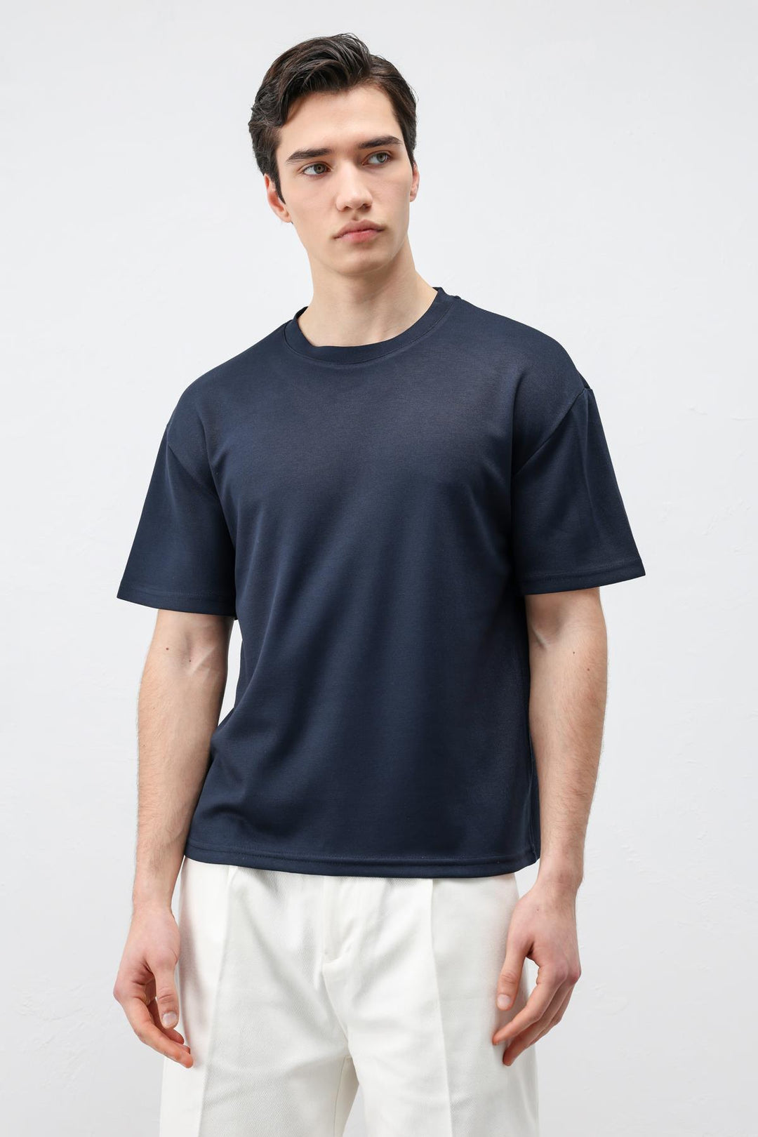 ANT Antioch Lacivert Crop Fit Erkek T-Shirt - Bagheria