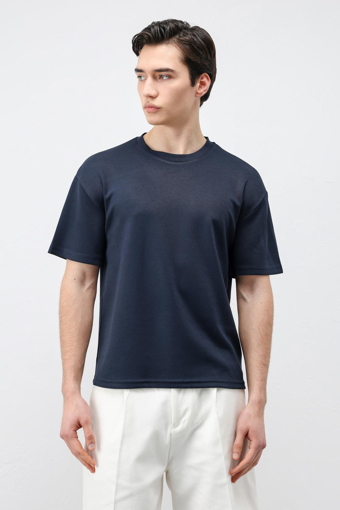 ANT Antioch Lacivert Crop Fit Erkek T-Shirt - Bagheria