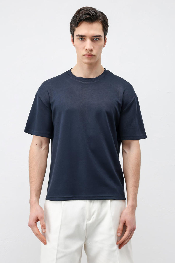 ANT Antioch Lacivert Crop Fit Erkek T-Shirt - Bagheria