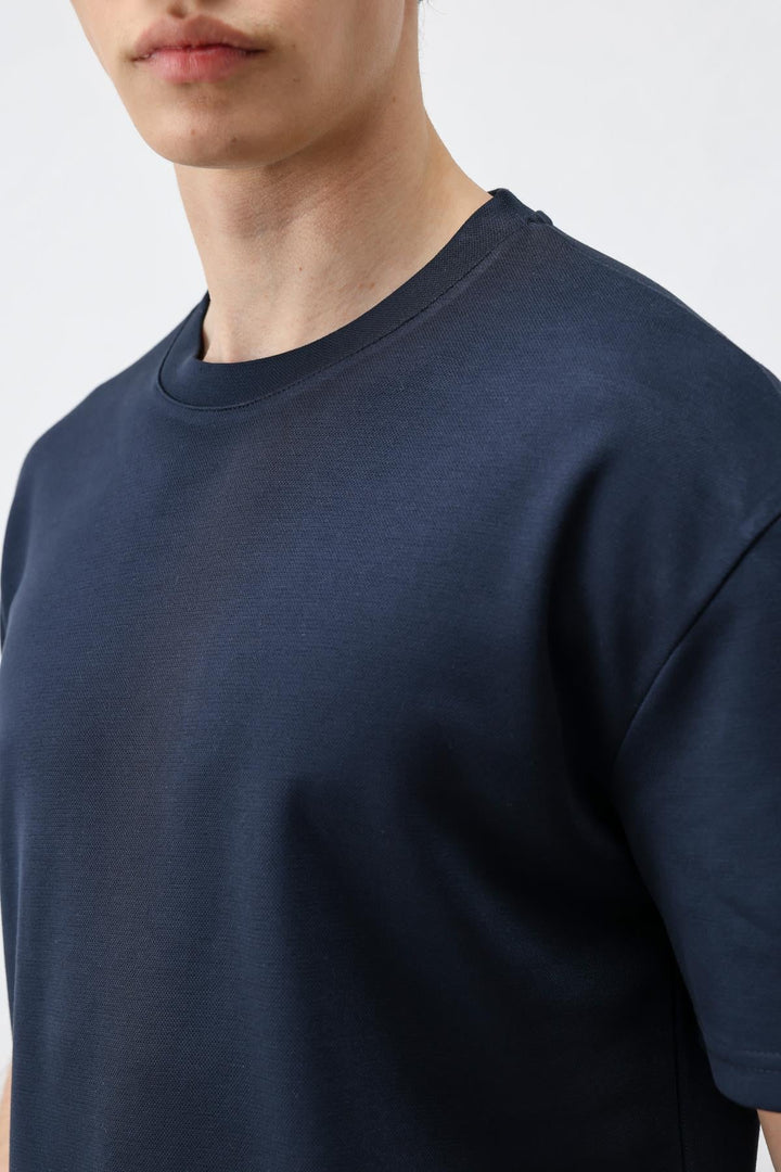 ANT Antioch Lacivert Crop Fit Erkek T-Shirt - Bagheria
